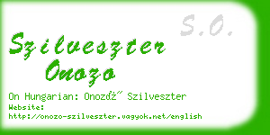 szilveszter onozo business card